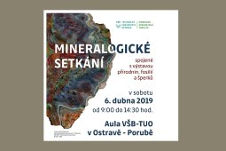 "MINERALOGICKÉ SETKÁNÍ" - Aula VŠB -TUO - Ostrava-Poruba 6.4.2019. Moje šperky vystaveny v Ostravě.