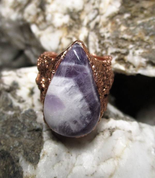 *Prsten krajkový - AMETYST - CHEVRON