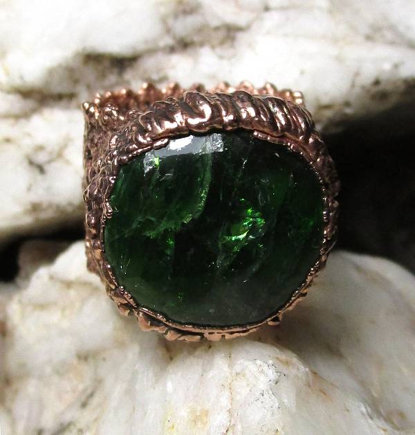 Prsten krajkový - CHROMDIOPSID